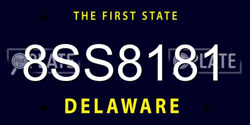 8SS8181 Delaware License Plate