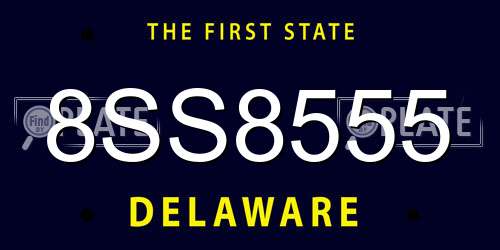 8SS8555 Delaware License Plate