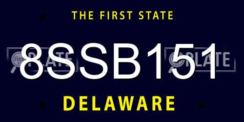 8SSB151 Delaware License Plate