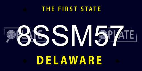 8SSM57 Delaware License Plate