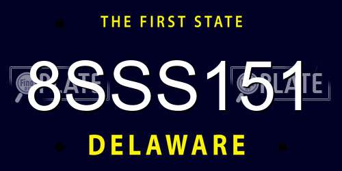 8SSS151 Delaware License Plate