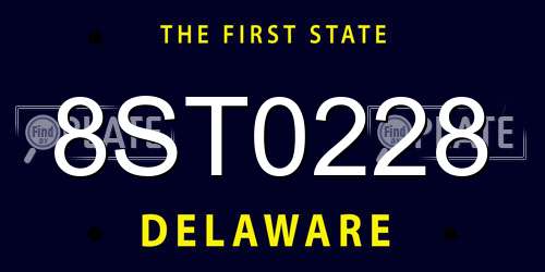 8ST0228 Delaware License Plate