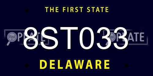 8ST033 Delaware License Plate