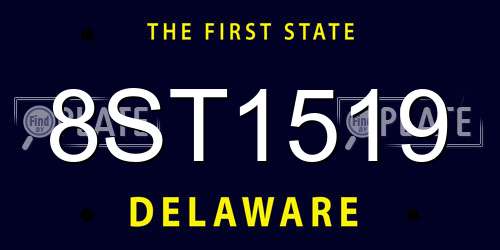 8ST1519 Delaware License Plate