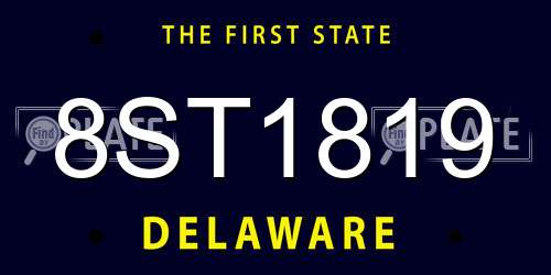 8ST1819 Delaware License Plate