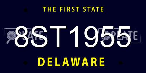 8ST1955 Delaware License Plate