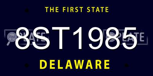 8ST1985 Delaware License Plate