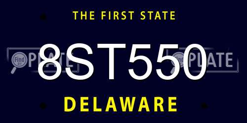 8ST550 Delaware License Plate