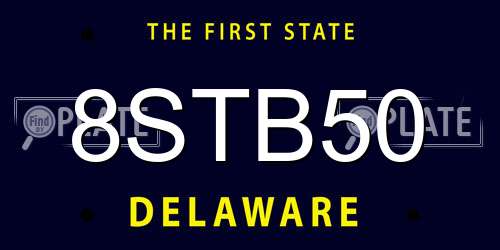 8STB50 Delaware License Plate