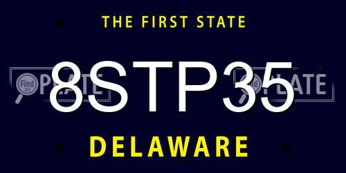 8STP35 Delaware License Plate