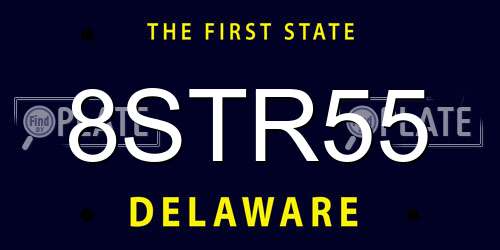 8STR55 Delaware License Plate