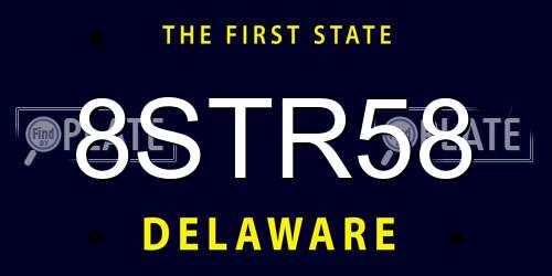 8STR58 Delaware License Plate