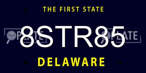 8STR85 Delaware License Plate