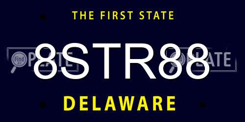 8STR88 Delaware License Plate