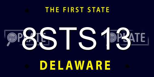 8STS13 Delaware License Plate