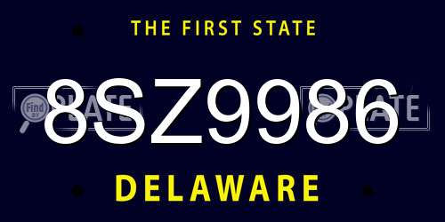 8SZ9986 Delaware License Plate