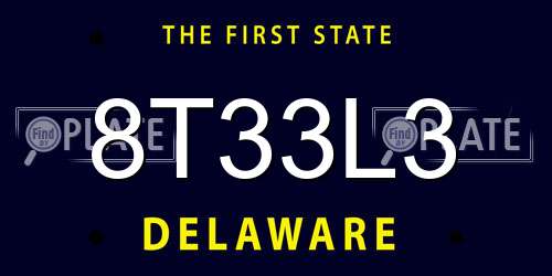 8T33L3 Delaware License Plate
