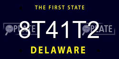 8T41T2 Delaware License Plate