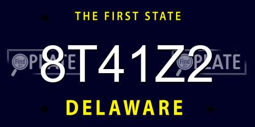 8T41Z2 Delaware License Plate