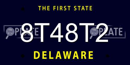 8T48T2 Delaware License Plate