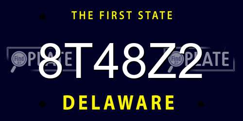 8T48Z2 Delaware License Plate