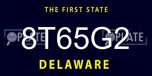 8T65G2 Delaware License Plate