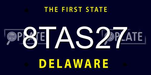 8TAS27 Delaware License Plate