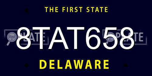 8TAT658 Delaware License Plate