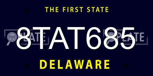 8TAT685 Delaware License Plate