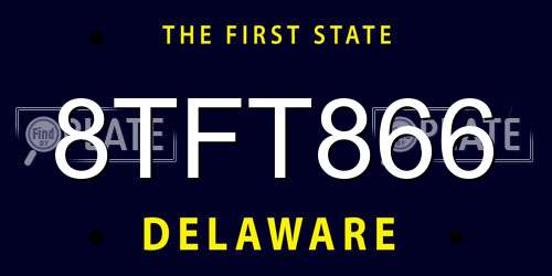 8TFT866 Delaware License Plate