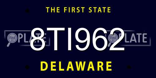 8TI962 Delaware License Plate