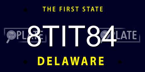 8TIT84 Delaware License Plate