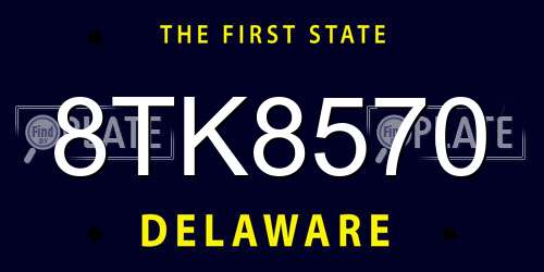 8TK8570 Delaware License Plate