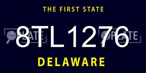 8TL1276 Delaware License Plate