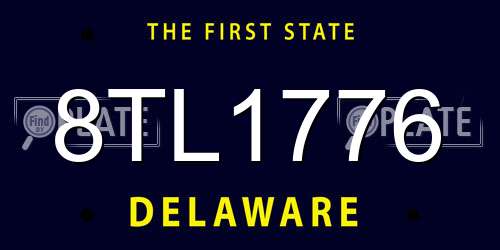 8TL1776 Delaware License Plate
