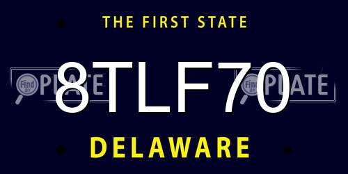 8TLF70 Delaware License Plate