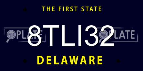 8TLI32 Delaware License Plate