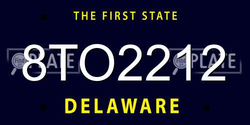8TO2212 Delaware License Plate