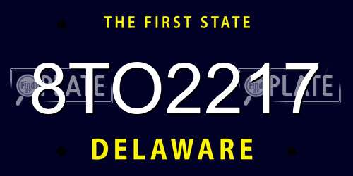 8TO2217 Delaware License Plate