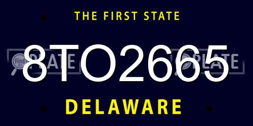 8TO2665 Delaware License Plate