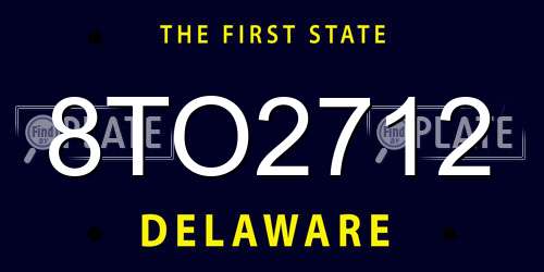 8TO2712 Delaware License Plate