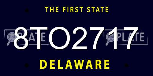 8TO2717 Delaware License Plate