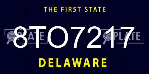 8TO7217 Delaware License Plate