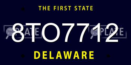 8TO7712 Delaware License Plate