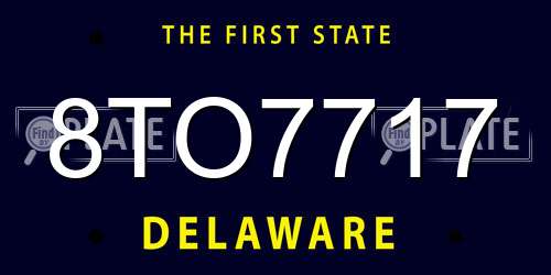 8TO7717 Delaware License Plate