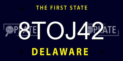 8TOJ42 Delaware License Plate