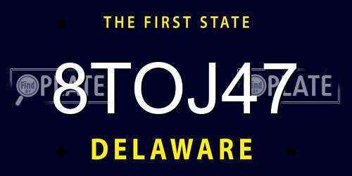 8TOJ47 Delaware License Plate