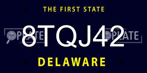 8TQJ42 Delaware License Plate
