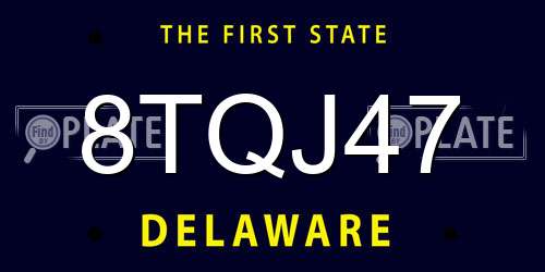 8TQJ47 Delaware License Plate