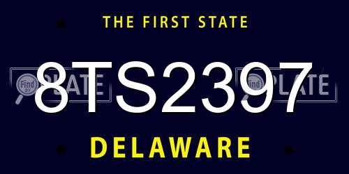 8TS2397 Delaware License Plate